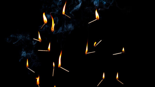 Burning matches